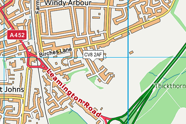 CV8 2AF map - OS VectorMap District (Ordnance Survey)