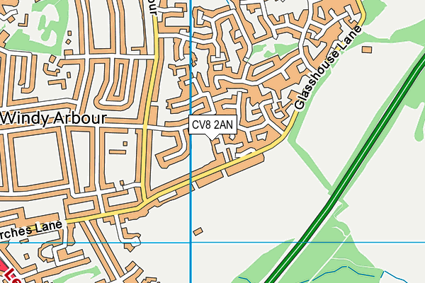 CV8 2AN map - OS VectorMap District (Ordnance Survey)