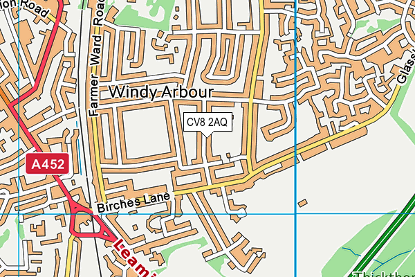 CV8 2AQ map - OS VectorMap District (Ordnance Survey)