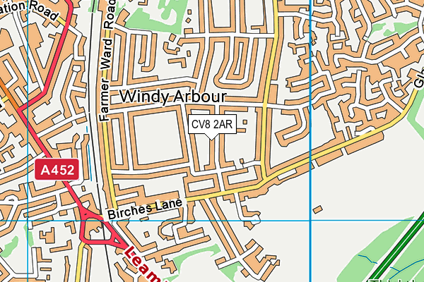 CV8 2AR map - OS VectorMap District (Ordnance Survey)