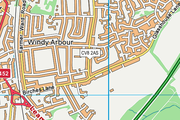 CV8 2AS map - OS VectorMap District (Ordnance Survey)