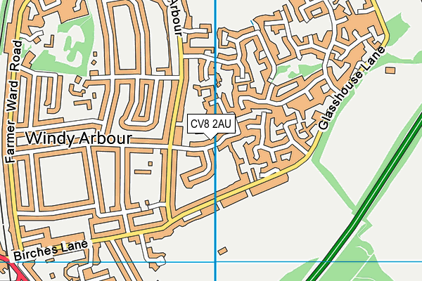 CV8 2AU map - OS VectorMap District (Ordnance Survey)