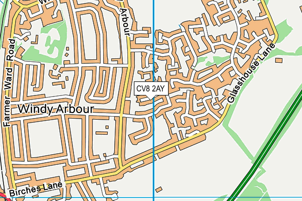 CV8 2AY map - OS VectorMap District (Ordnance Survey)