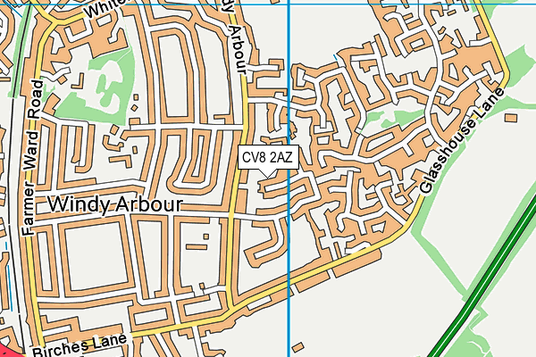 CV8 2AZ map - OS VectorMap District (Ordnance Survey)