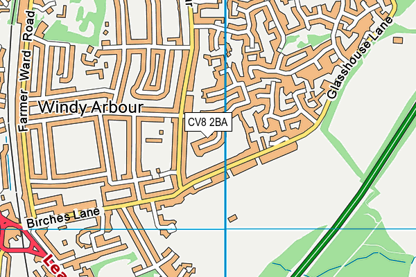 CV8 2BA map - OS VectorMap District (Ordnance Survey)