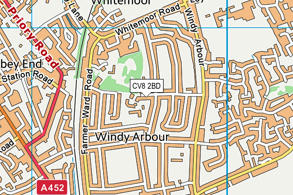 CV8 2BD map - OS VectorMap District (Ordnance Survey)
