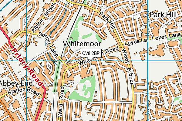 CV8 2BP map - OS VectorMap District (Ordnance Survey)