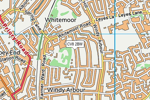 CV8 2BW map - OS VectorMap District (Ordnance Survey)