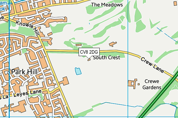 CV8 2DG map - OS VectorMap District (Ordnance Survey)