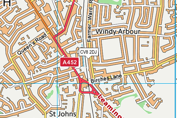 CV8 2DJ map - OS VectorMap District (Ordnance Survey)