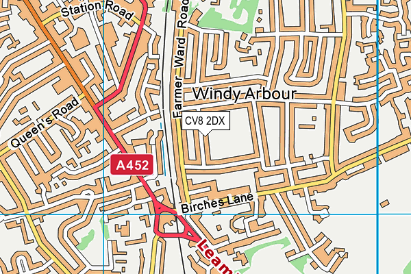 CV8 2DX map - OS VectorMap District (Ordnance Survey)