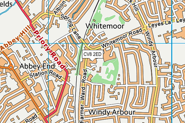 CV8 2ED map - OS VectorMap District (Ordnance Survey)