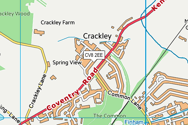 Crackley Hall School Sports Field map (CV8 2EE) - OS VectorMap District (Ordnance Survey)