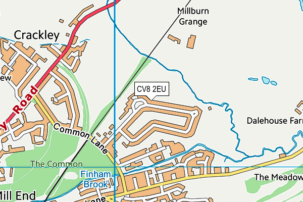 CV8 2EU map - OS VectorMap District (Ordnance Survey)