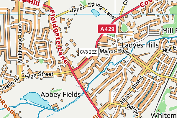 CV8 2EZ map - OS VectorMap District (Ordnance Survey)