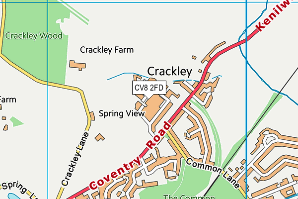 CV8 2FD map - OS VectorMap District (Ordnance Survey)