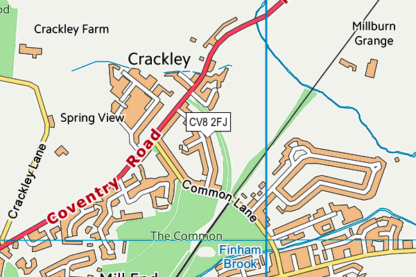 CV8 2FJ map - OS VectorMap District (Ordnance Survey)