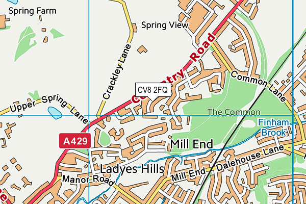 CV8 2FQ map - OS VectorMap District (Ordnance Survey)