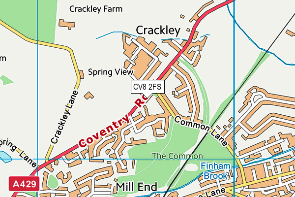 CV8 2FS map - OS VectorMap District (Ordnance Survey)