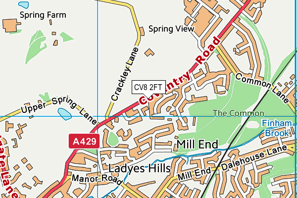 Crackley Hall School map (CV8 2FT) - OS VectorMap District (Ordnance Survey)