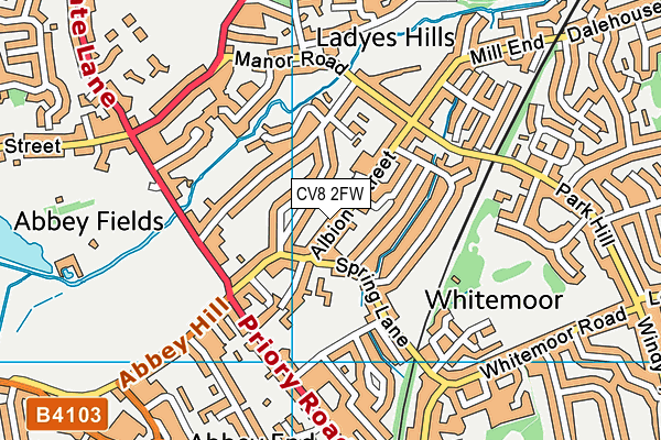 CV8 2FW map - OS VectorMap District (Ordnance Survey)