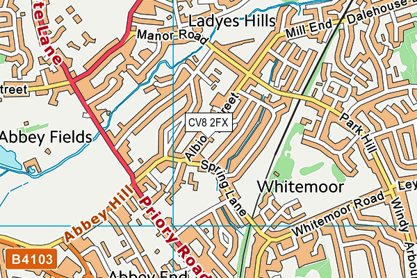 CV8 2FX map - OS VectorMap District (Ordnance Survey)