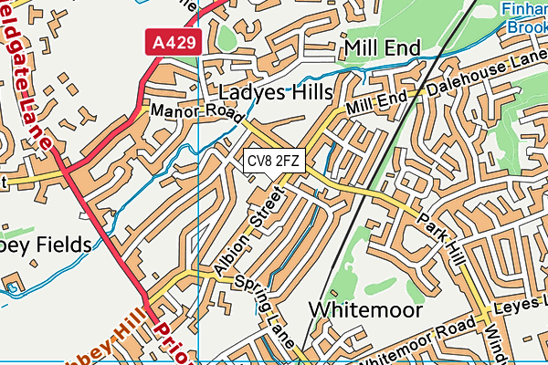 CV8 2FZ map - OS VectorMap District (Ordnance Survey)