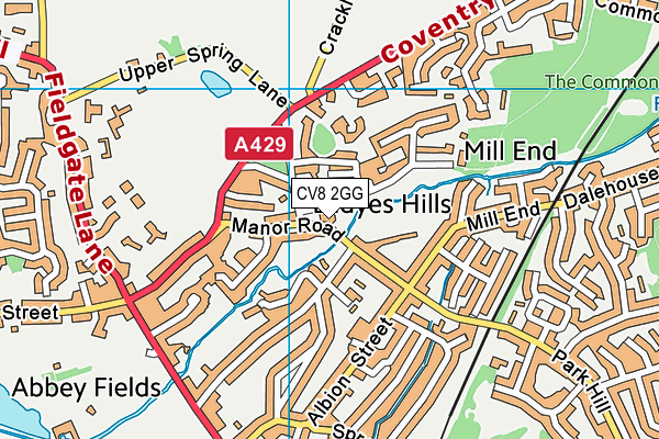 CV8 2GG map - OS VectorMap District (Ordnance Survey)