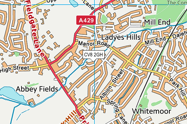 CV8 2GH map - OS VectorMap District (Ordnance Survey)