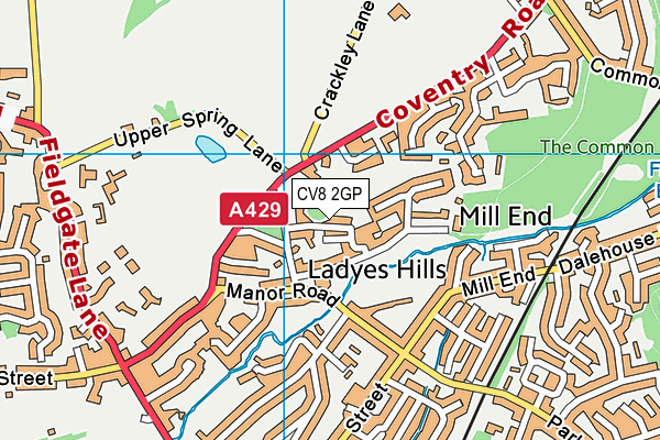 CV8 2GP map - OS VectorMap District (Ordnance Survey)