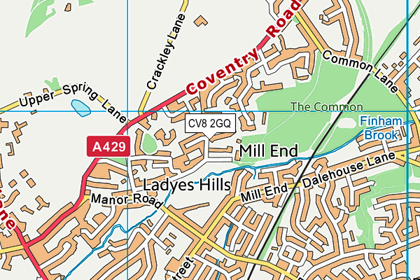 CV8 2GQ map - OS VectorMap District (Ordnance Survey)