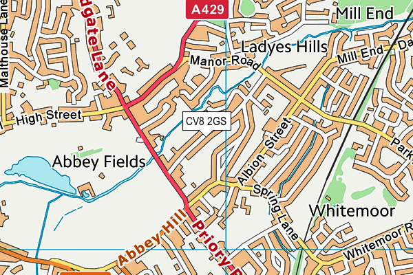 CV8 2GS map - OS VectorMap District (Ordnance Survey)