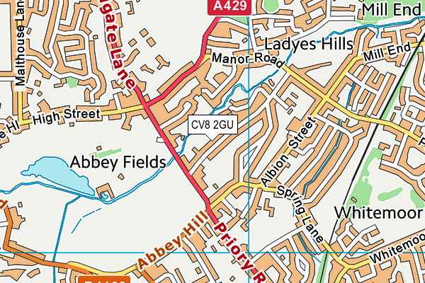 CV8 2GU map - OS VectorMap District (Ordnance Survey)