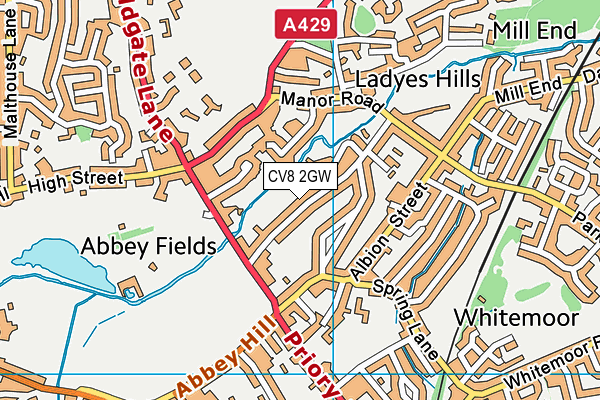 CV8 2GW map - OS VectorMap District (Ordnance Survey)