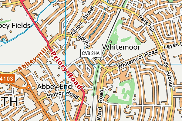 CV8 2HA map - OS VectorMap District (Ordnance Survey)