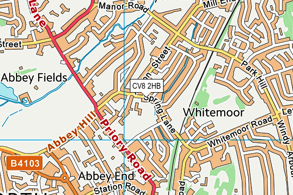 CV8 2HB map - OS VectorMap District (Ordnance Survey)