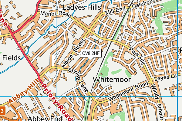 CV8 2HF map - OS VectorMap District (Ordnance Survey)