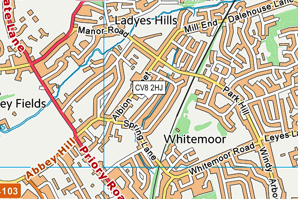 CV8 2HJ map - OS VectorMap District (Ordnance Survey)