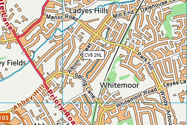 CV8 2HL map - OS VectorMap District (Ordnance Survey)