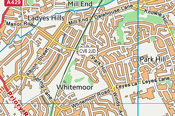 CV8 2JD map - OS VectorMap District (Ordnance Survey)