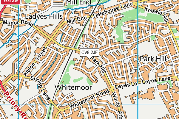 CV8 2JF map - OS VectorMap District (Ordnance Survey)