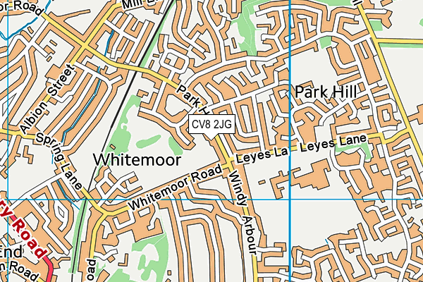 CV8 2JG map - OS VectorMap District (Ordnance Survey)