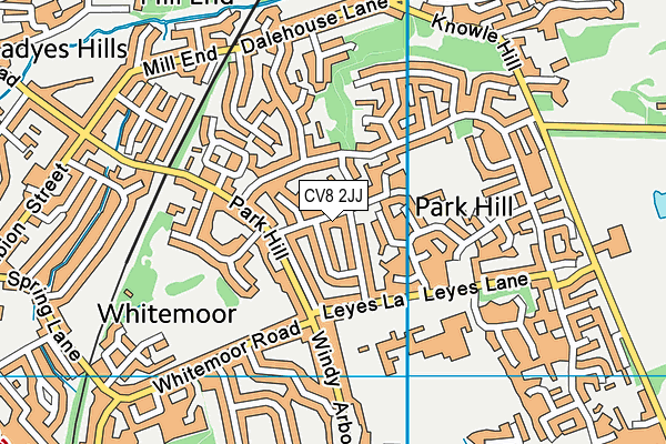 Park Hill Junior School map (CV8 2JJ) - OS VectorMap District (Ordnance Survey)