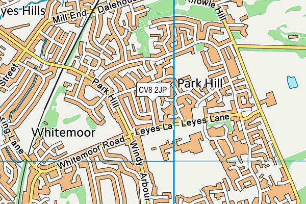 CV8 2JP map - OS VectorMap District (Ordnance Survey)