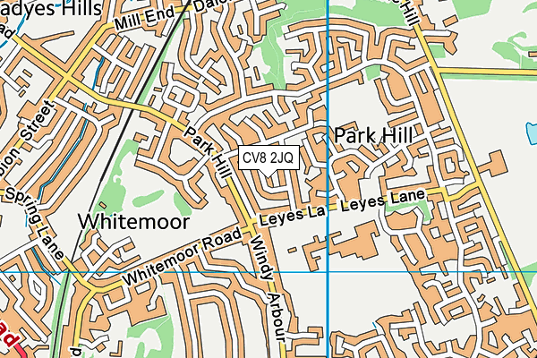 CV8 2JQ map - OS VectorMap District (Ordnance Survey)