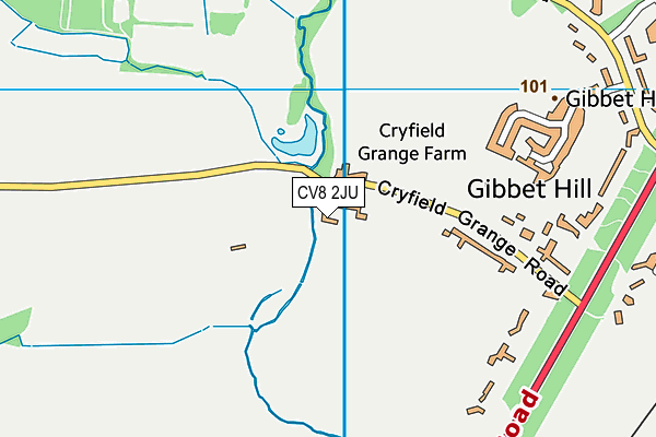 CV8 2JU map - OS VectorMap District (Ordnance Survey)