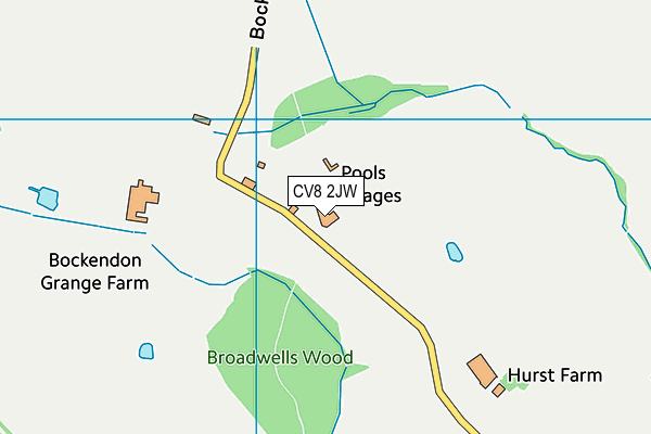 CV8 2JW map - OS VectorMap District (Ordnance Survey)