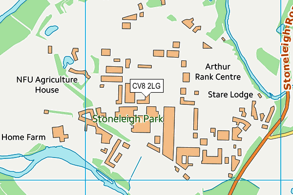 CV8 2LG map - OS VectorMap District (Ordnance Survey)