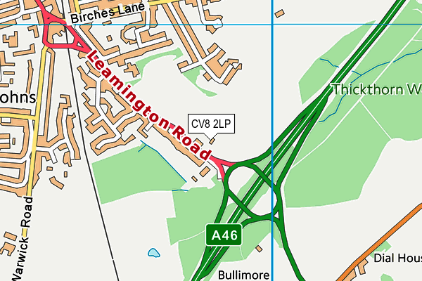 CV8 2LP map - OS VectorMap District (Ordnance Survey)