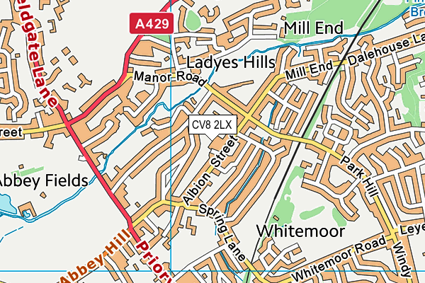 CV8 2LX map - OS VectorMap District (Ordnance Survey)